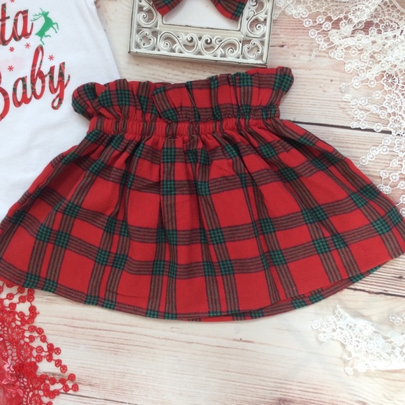 Boutique Toddler Girls Santa Baby 3pc Outfit - Picture 3 of 4